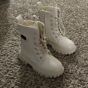 Stylish White Combat Boots Toddler size 12